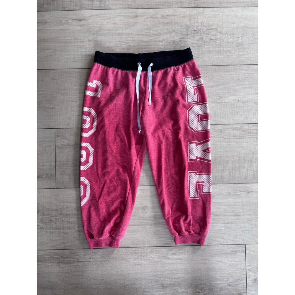 Coco Limon Capri Athletic Lounge Pants Red w/ “Love” Graphic Size L